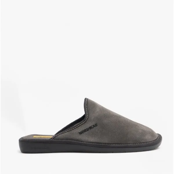 131 (AFELPADO) Mens Mule Slippers Grey