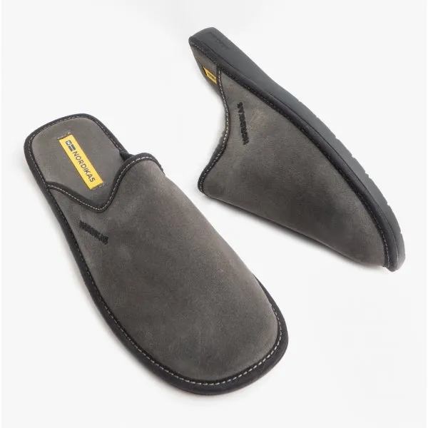 131 (AFELPADO) Mens Mule Slippers Grey