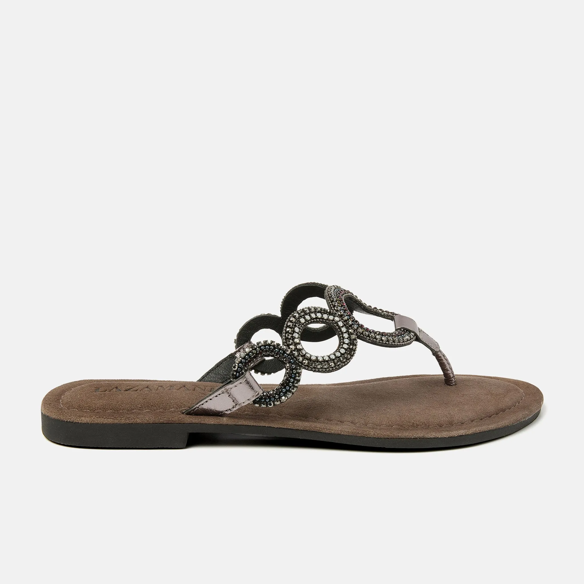 Arielle Leren Dames Slippers Pewter