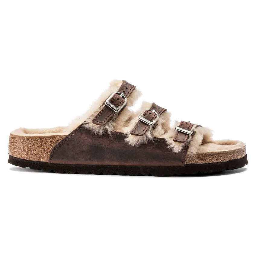 Birkenstock Women's Florida Shearling - Habana Oiled Leather