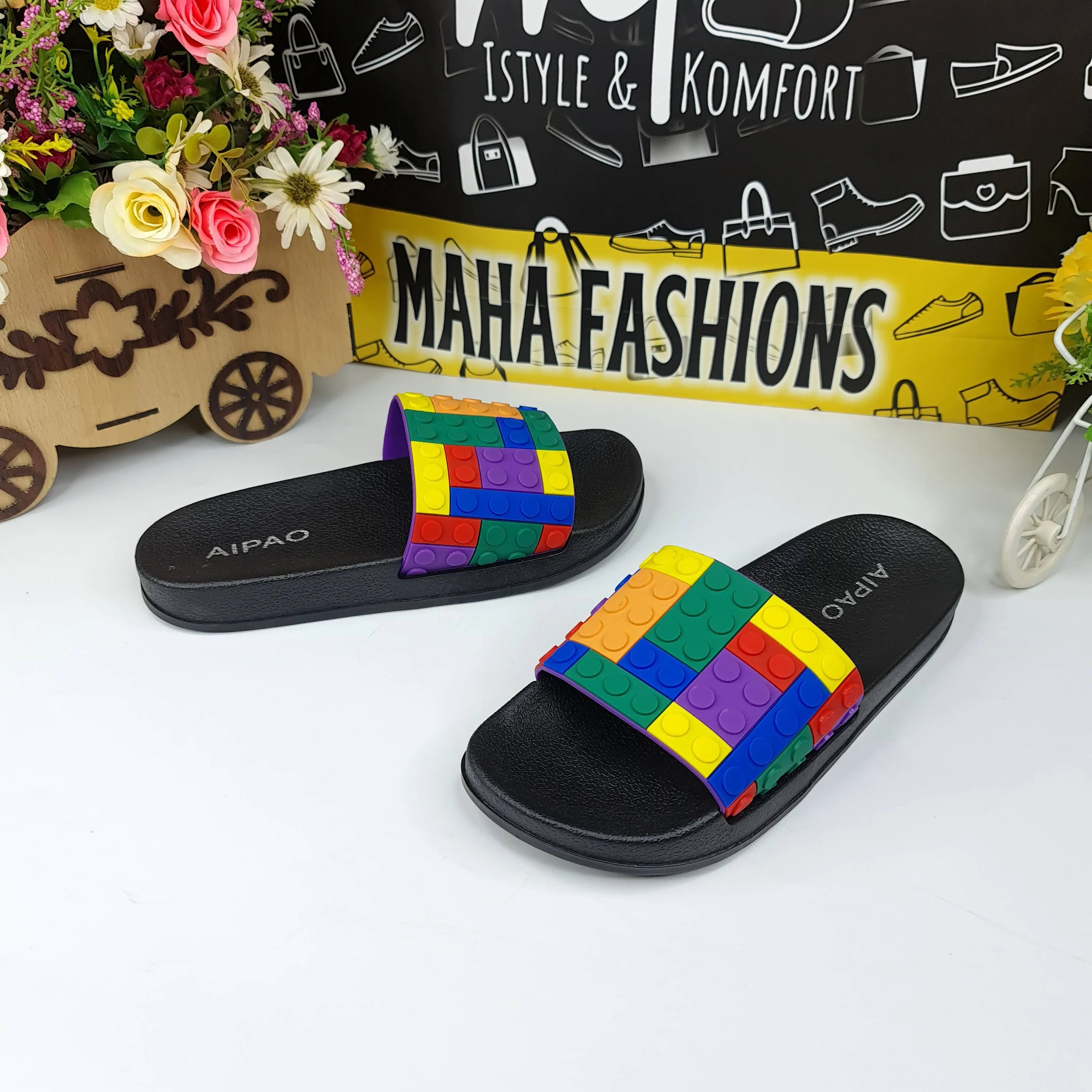 Black Multi Puzzle Slides