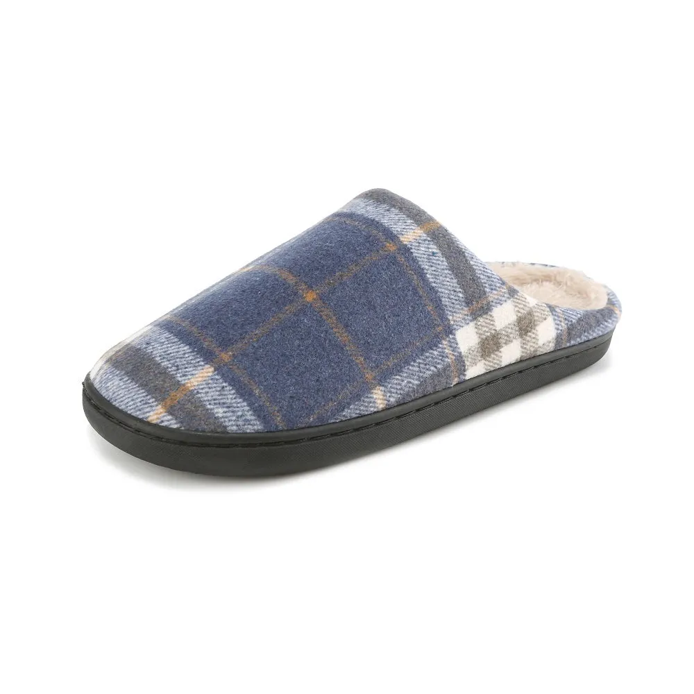 Braveman Men's Holiday Plaid Slide On House Slippers