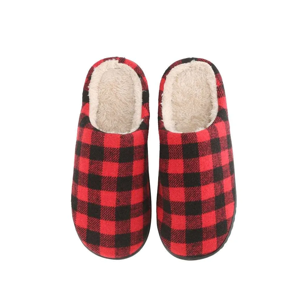 Braveman Men's Holiday Plaid Slide On House Slippers