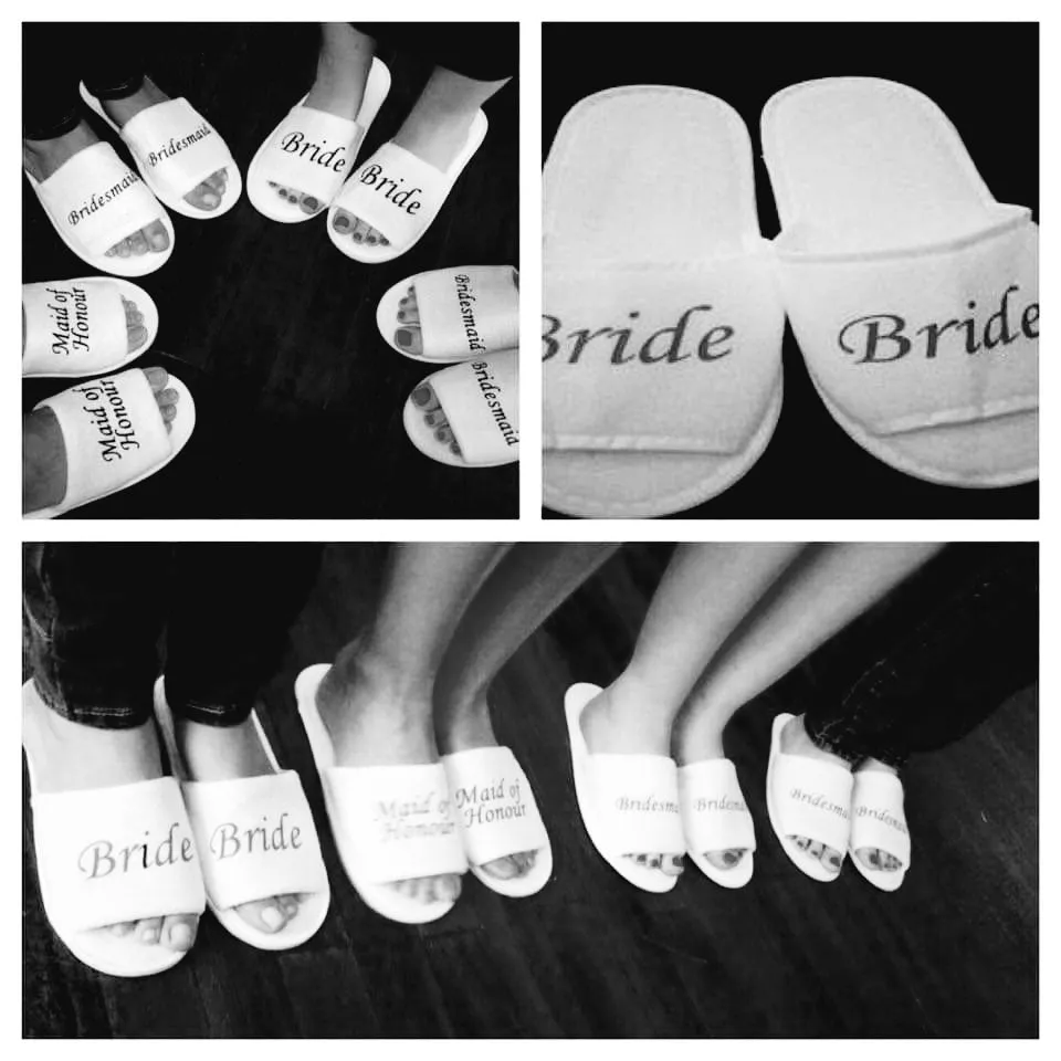 BRIDAL SLIPPERS GOLD WORDING