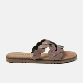 Eden Leren Dames Slippers Pewter