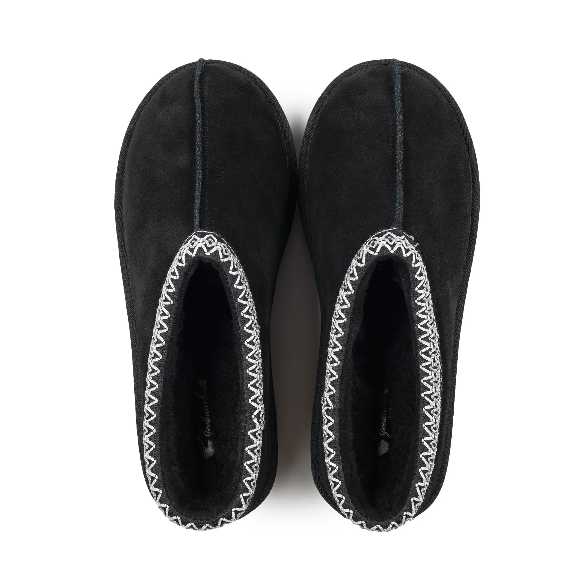 ETHAN BLACK SHEEPSKIN SLIPPER SCOOP