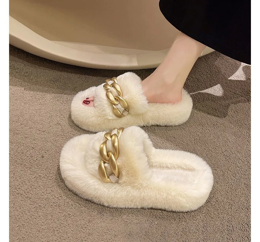 Fluffy Platform Slippers cc26