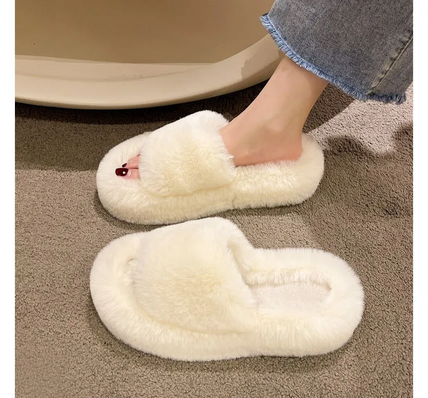 Fluffy Platform Slippers cc26