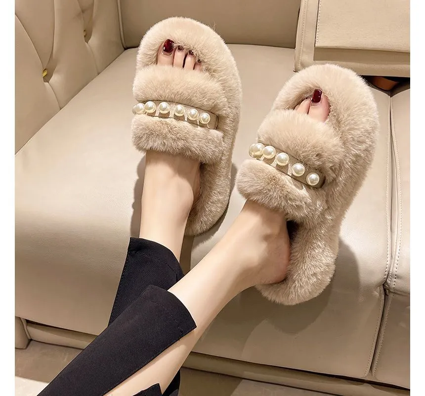 Fluffy Platform Slippers cc26