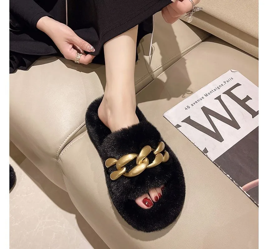 Fluffy Platform Slippers cc26