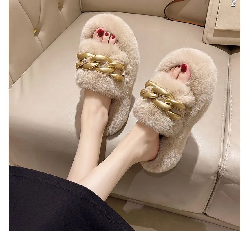 Fluffy Platform Slippers cc26