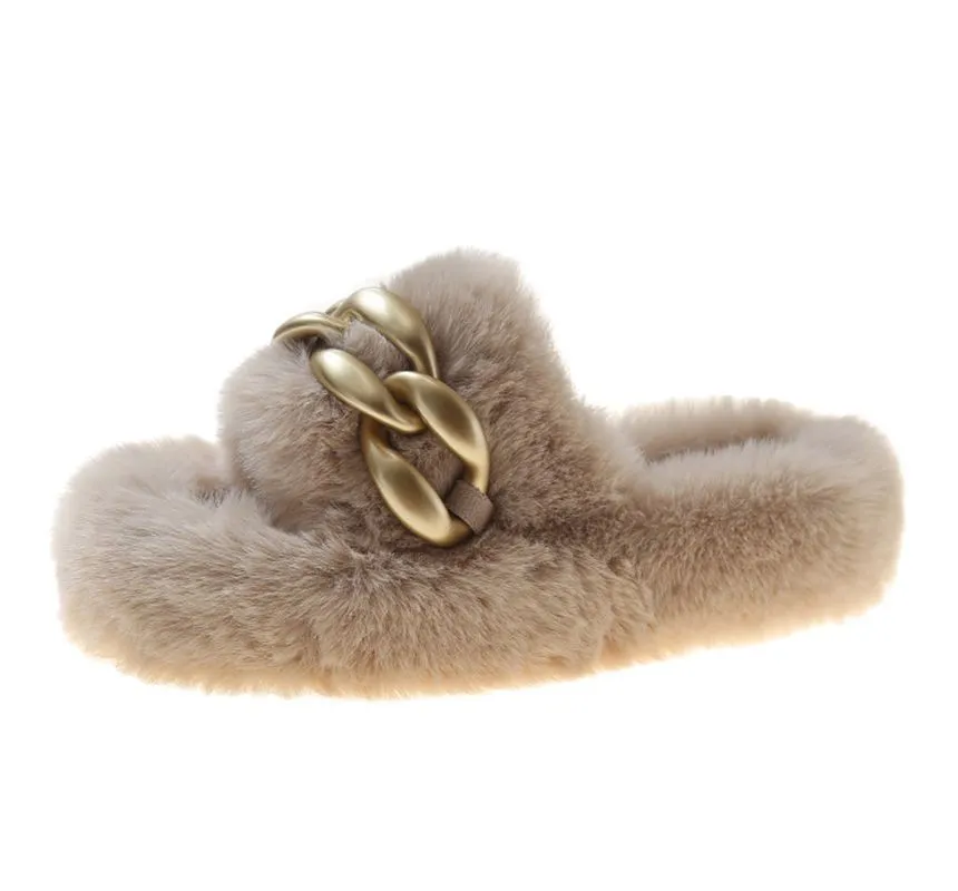 Fluffy Platform Slippers cc26