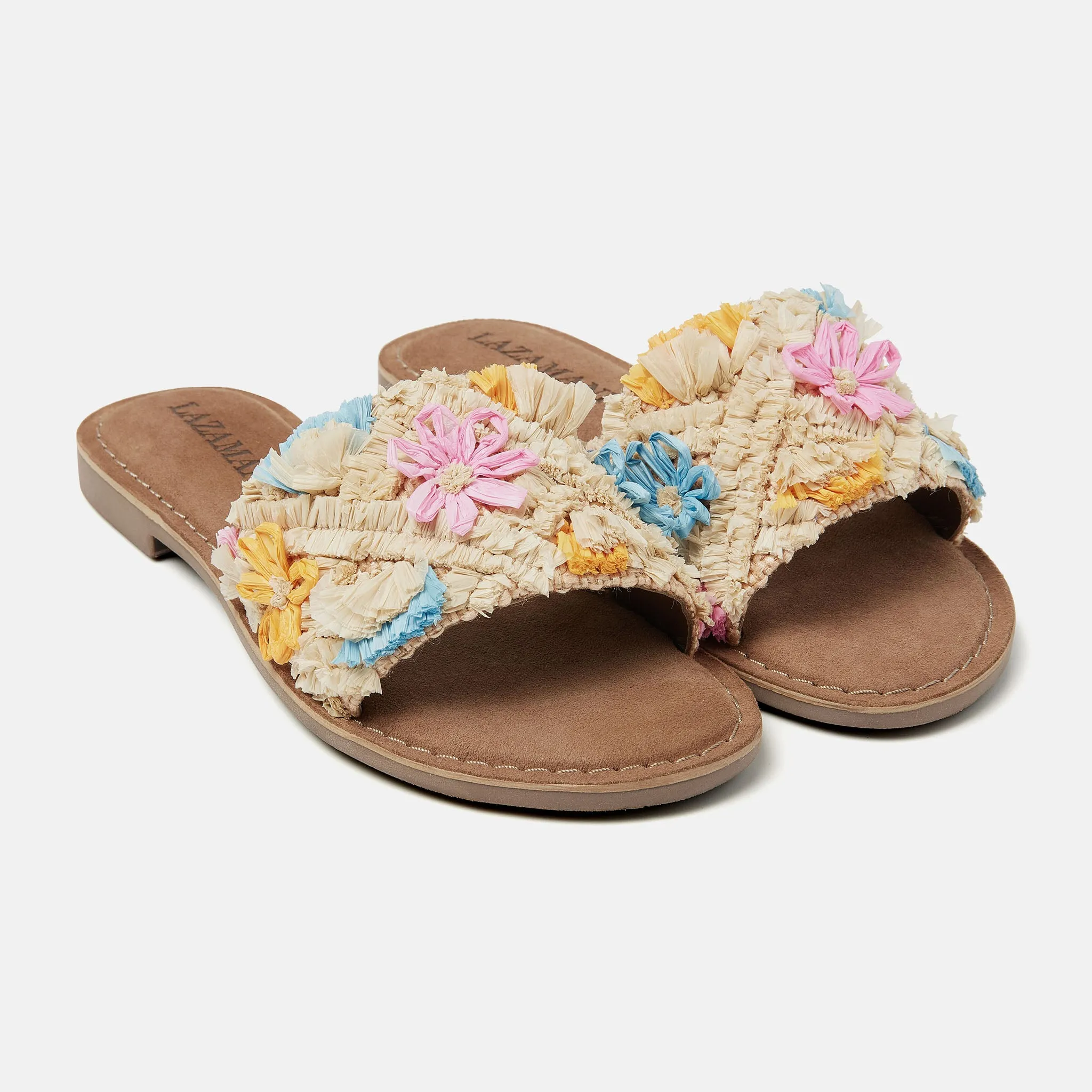 Jolie Raffia Dames Slippers Beige