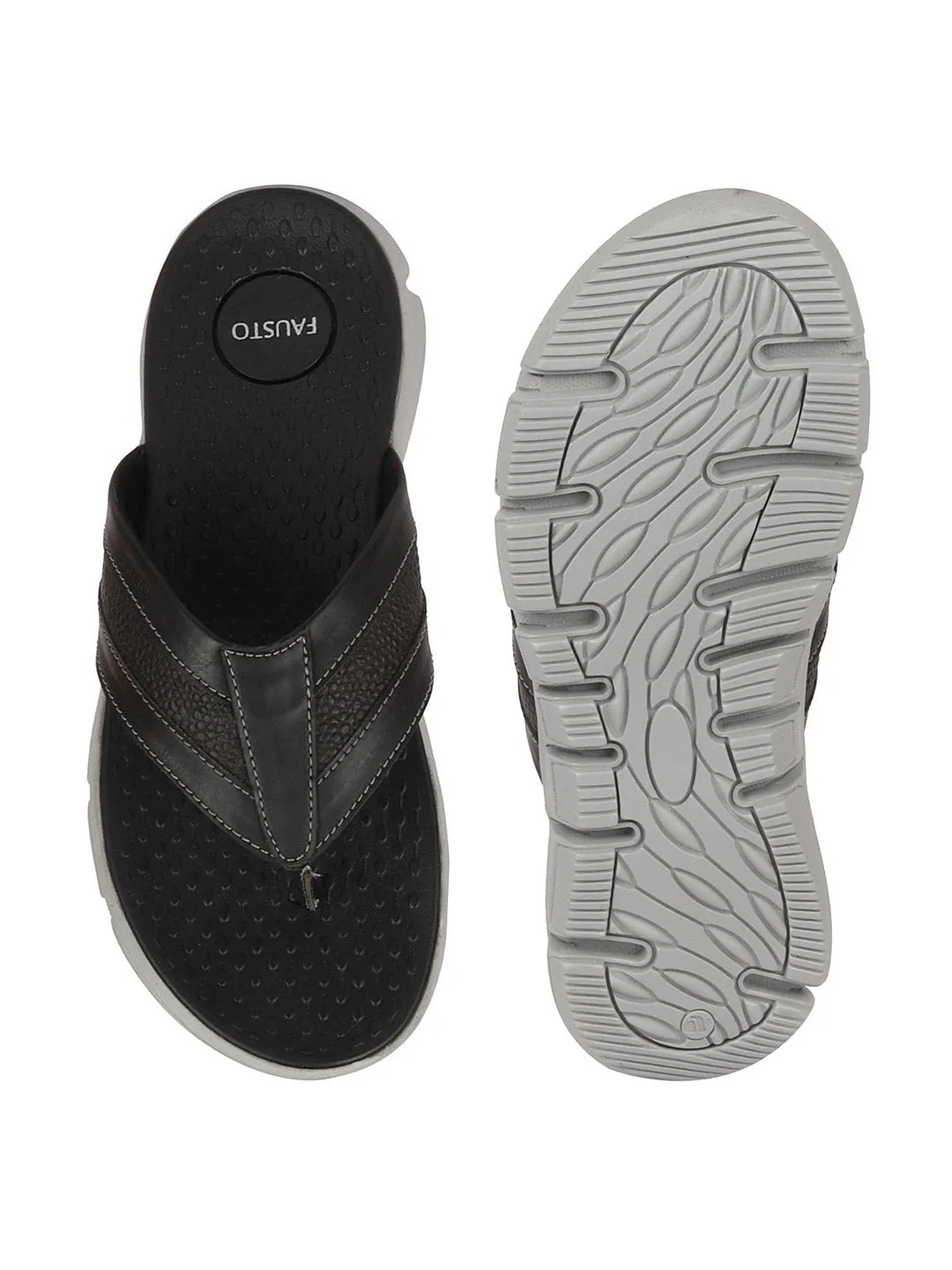 Men Black Phylon Sole Flexible Ultrasoft Outdoor & House Slippers