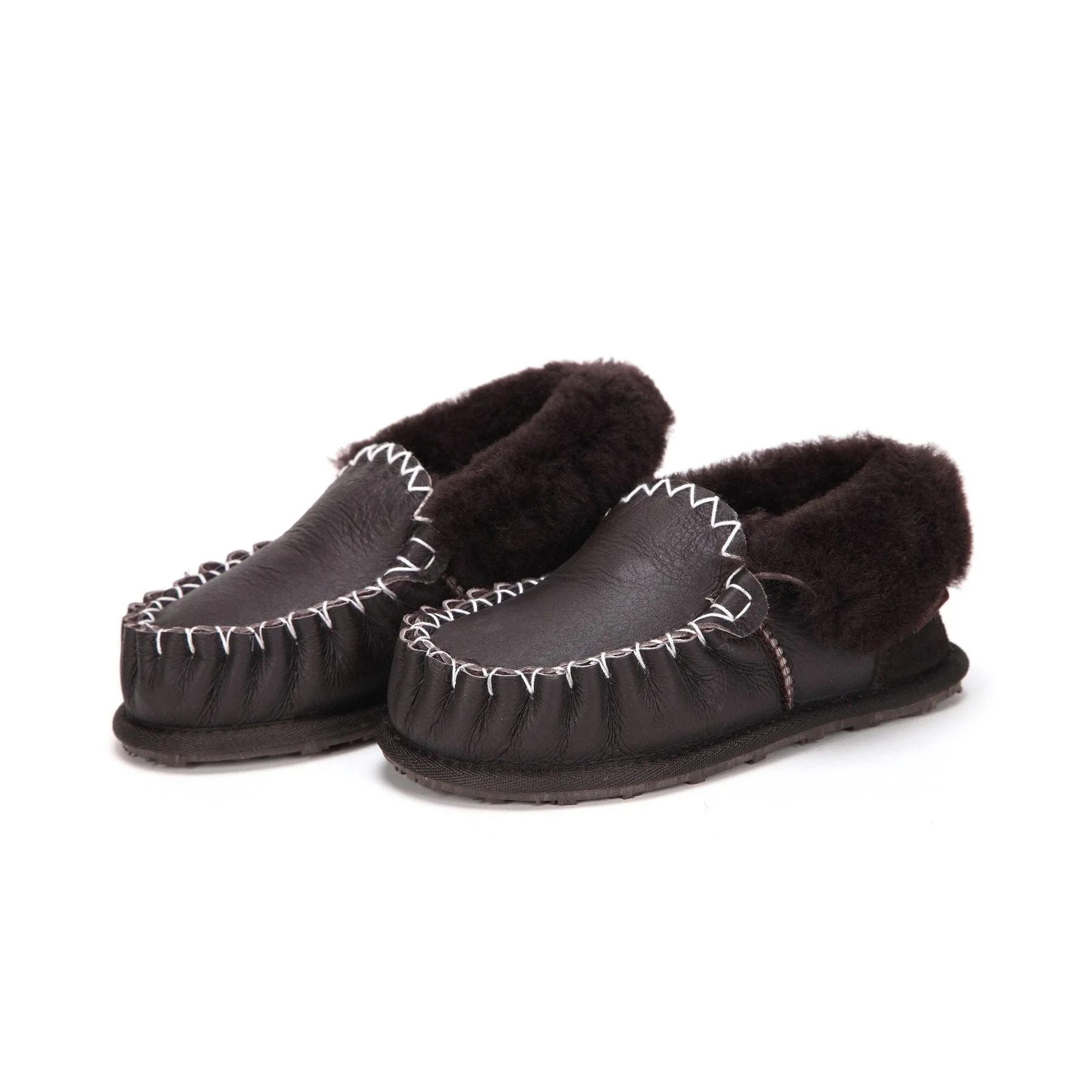 Moccasin - 100% Australian Sheepskin Suede UGG Slippers [Clearance]