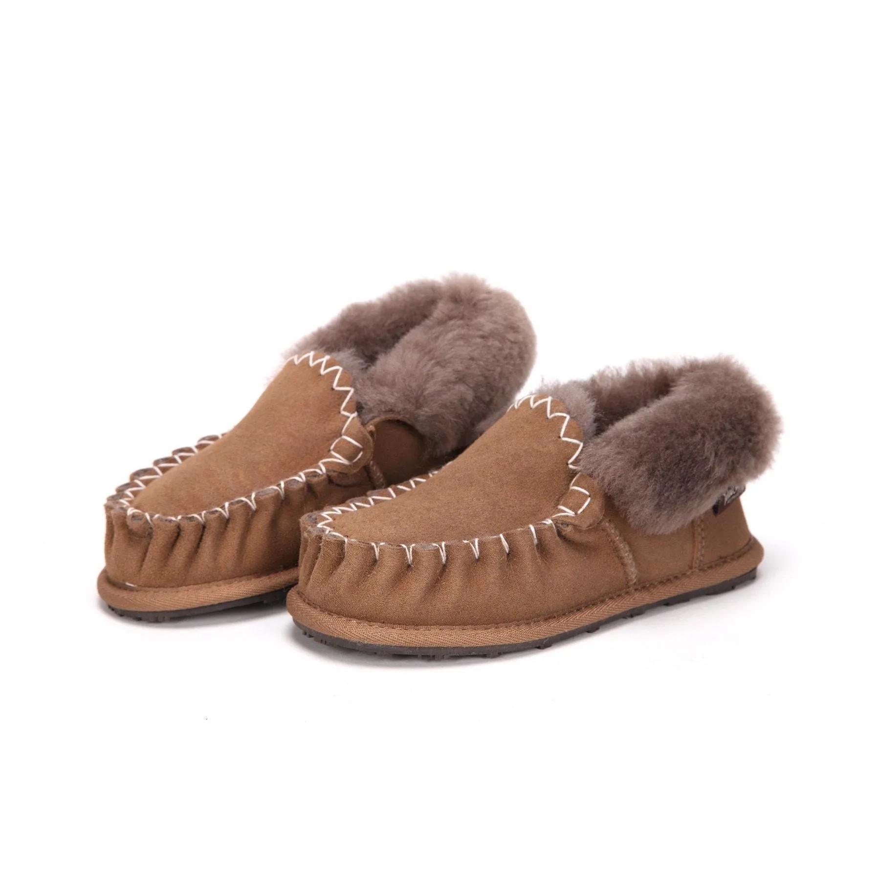 Moccasin - 100% Australian Sheepskin Suede UGG Slippers [Clearance]