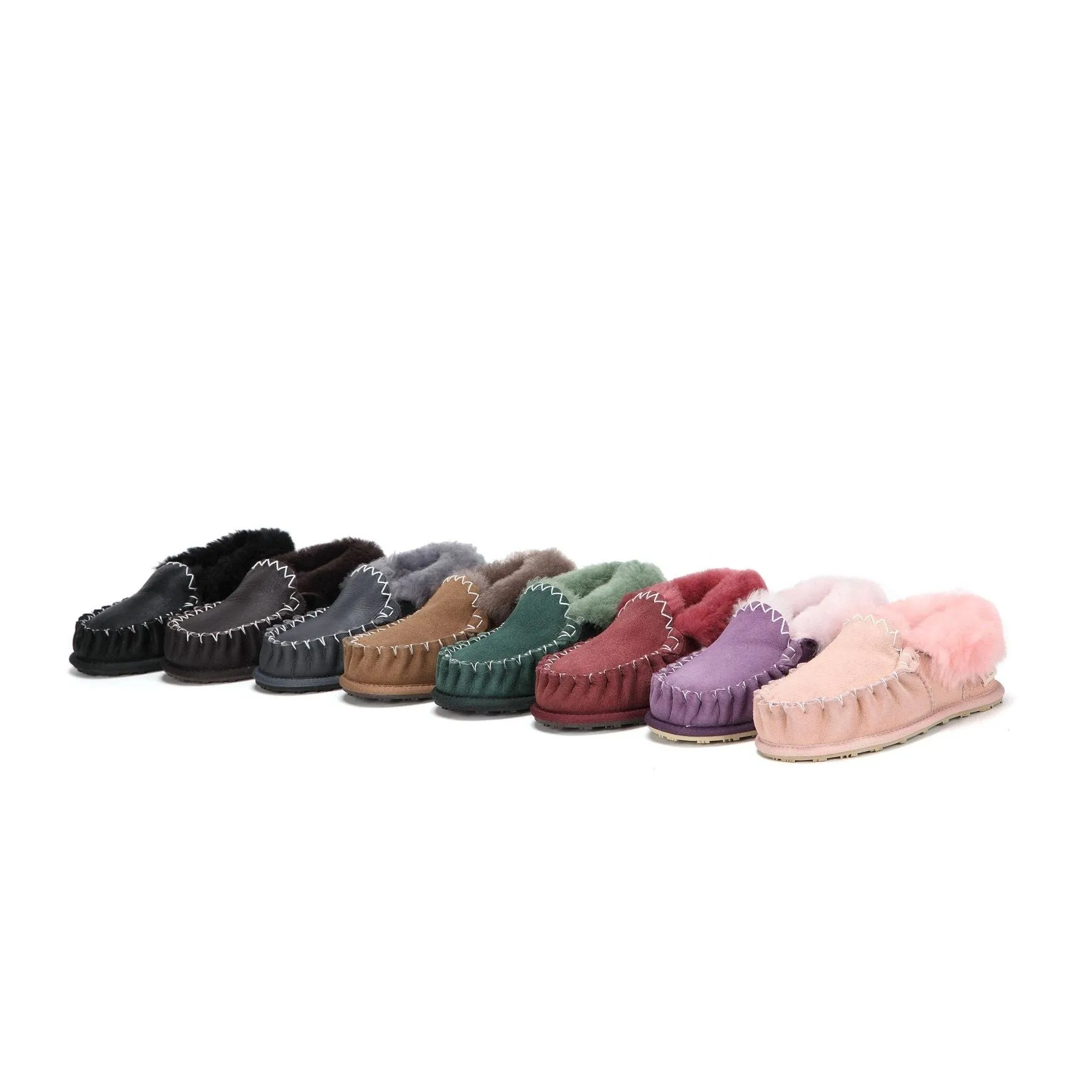 Moccasin - 100% Australian Sheepskin Suede UGG Slippers [Clearance]