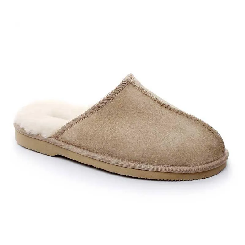 MUBO UGG Mens Slippers Double Face Australia Premium Sheepskin Scuff SW1300