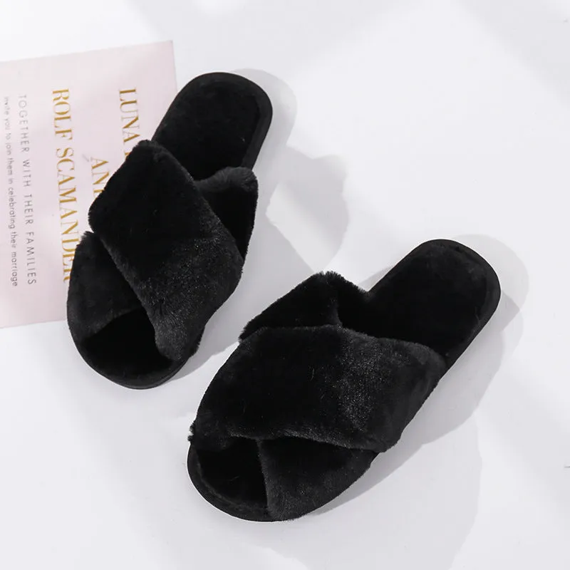 New Cross Plush Slippers