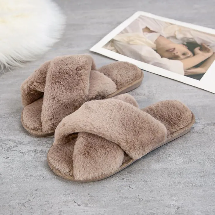 New Cross Plush Slippers