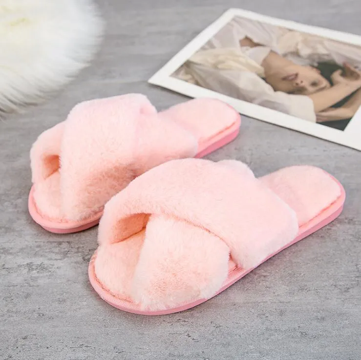 New Cross Plush Slippers