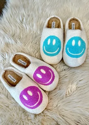 Pastel Happy Face Slippers