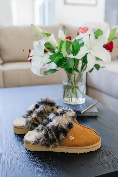 PAWJ Slippers | Chestnut / Wild Leopard