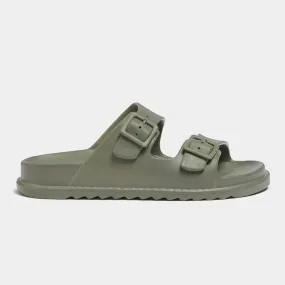 Pull & Bear RUBBERISED SANDALS WITH BUCKLES SLIDES - OLV