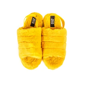 Slippers Abiertas Pelo Amarillo