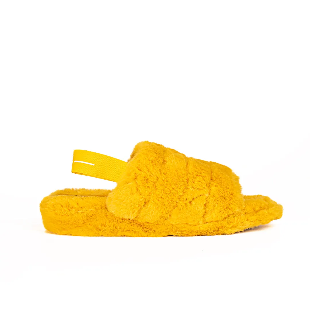 Slippers Abiertas Pelo Amarillo