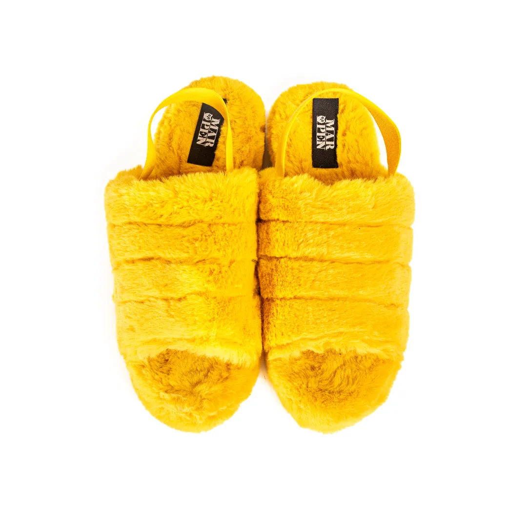 Slippers Abiertas Pelo Amarillo