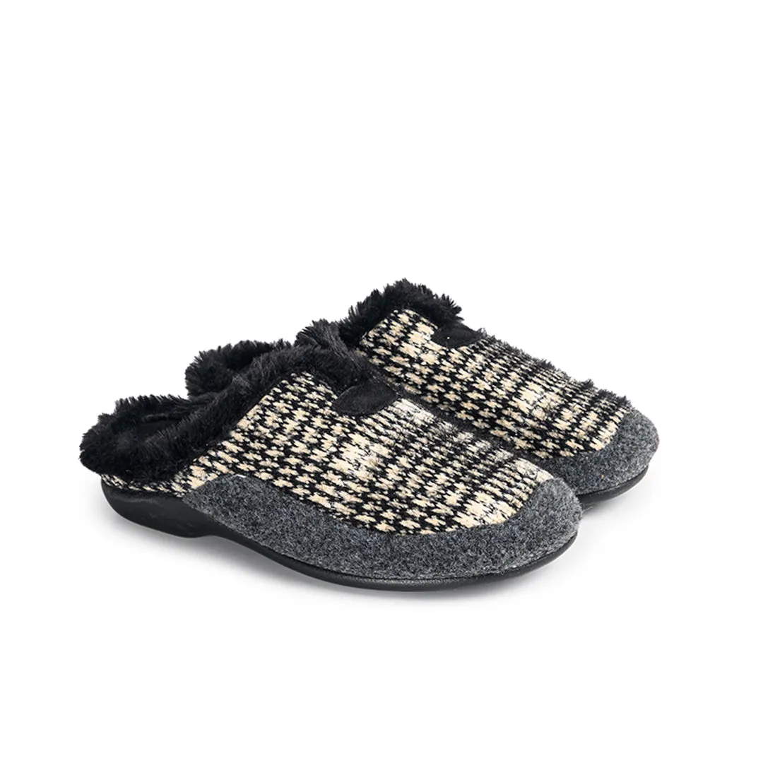 Slippers Cuadros Chanel Negro