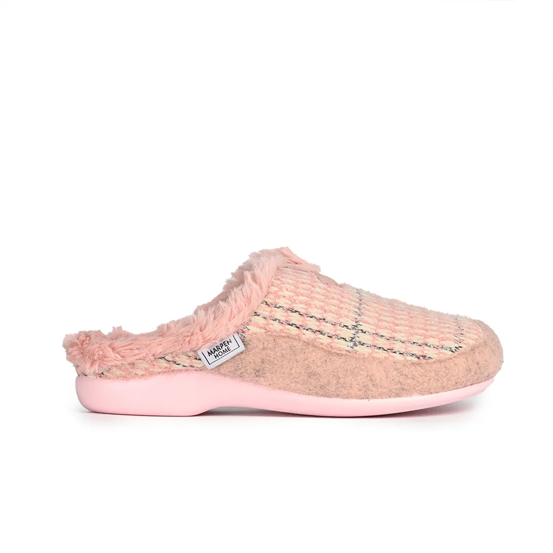 Slippers Cuadros Chanel Rosa