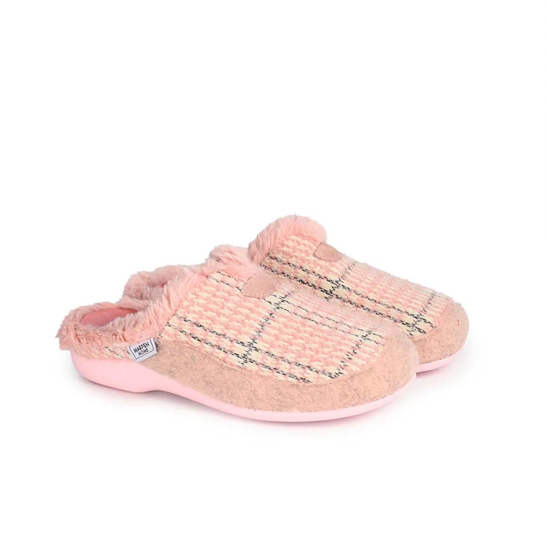 Slippers Cuadros Chanel Rosa