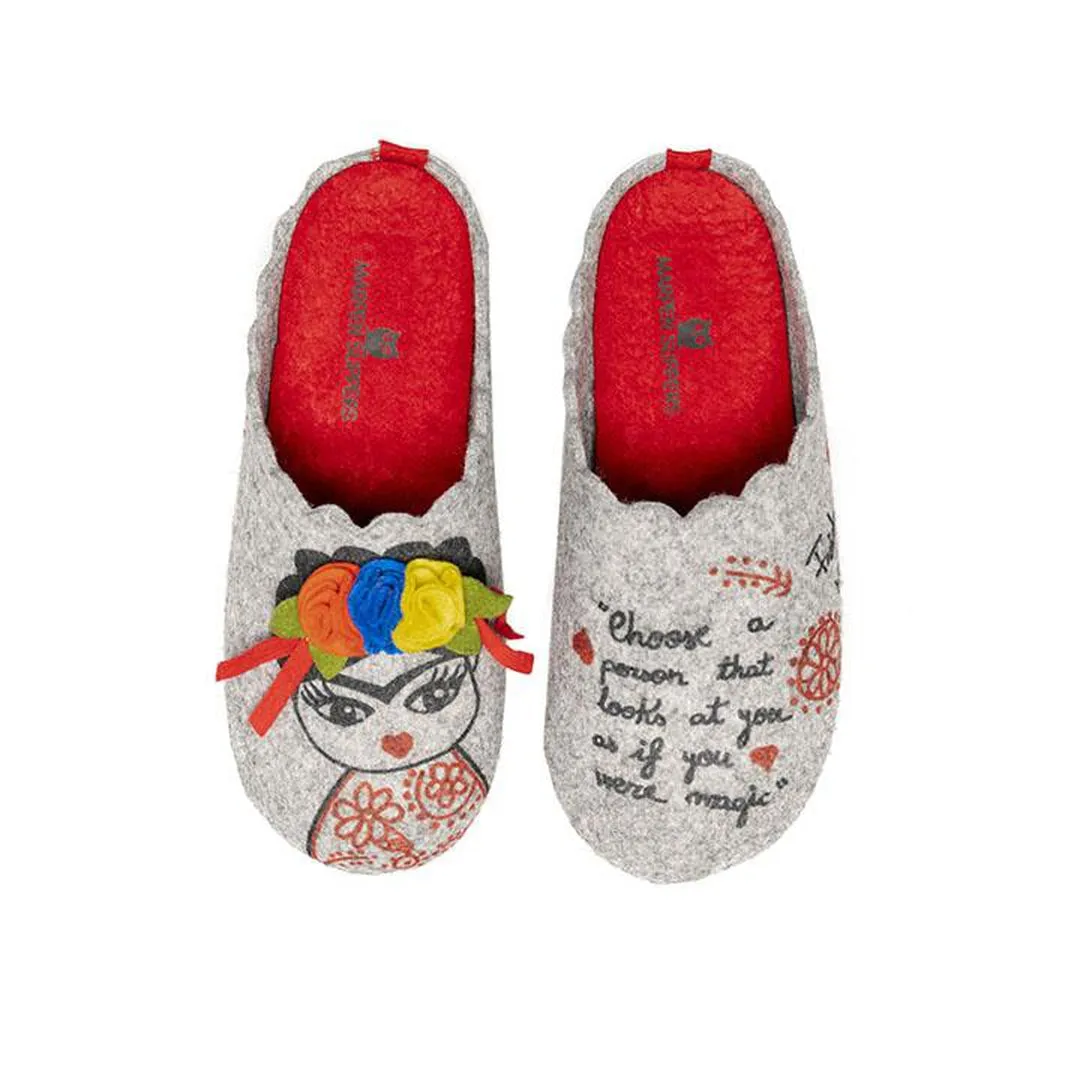 Slippers Frida Fieltro Gris