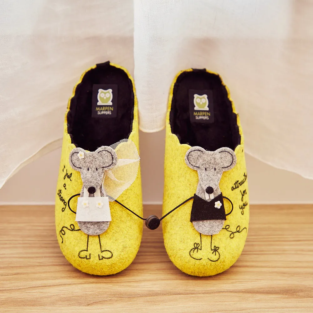 Slippers Pareja Ratones Amarillo