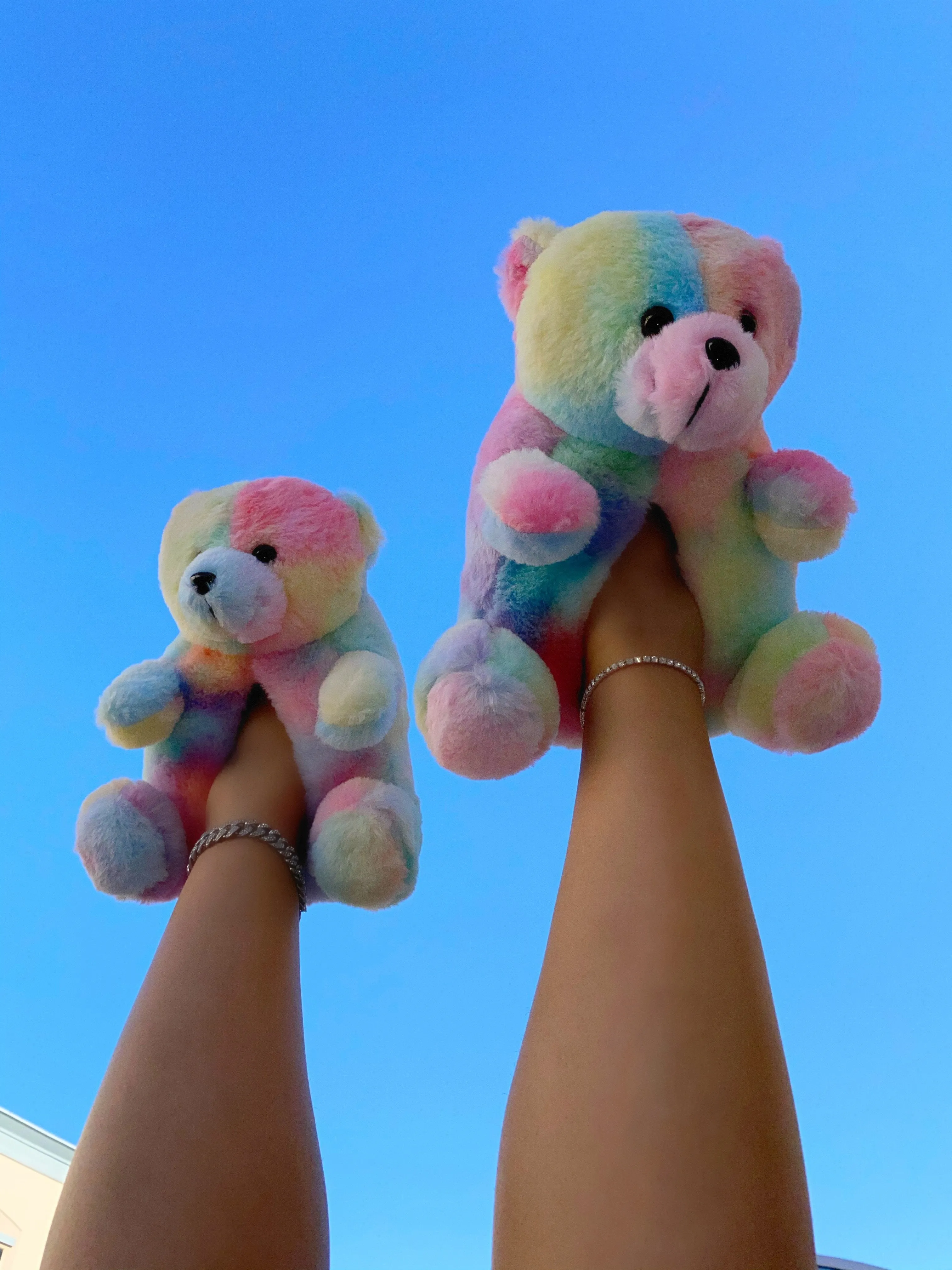 TEDDY BEAR SLIPPERS - PASTEL MULTICOLOR