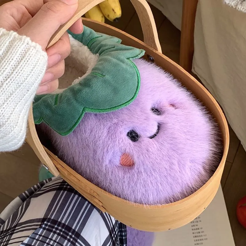 Warm Plush Vegetable Slippers