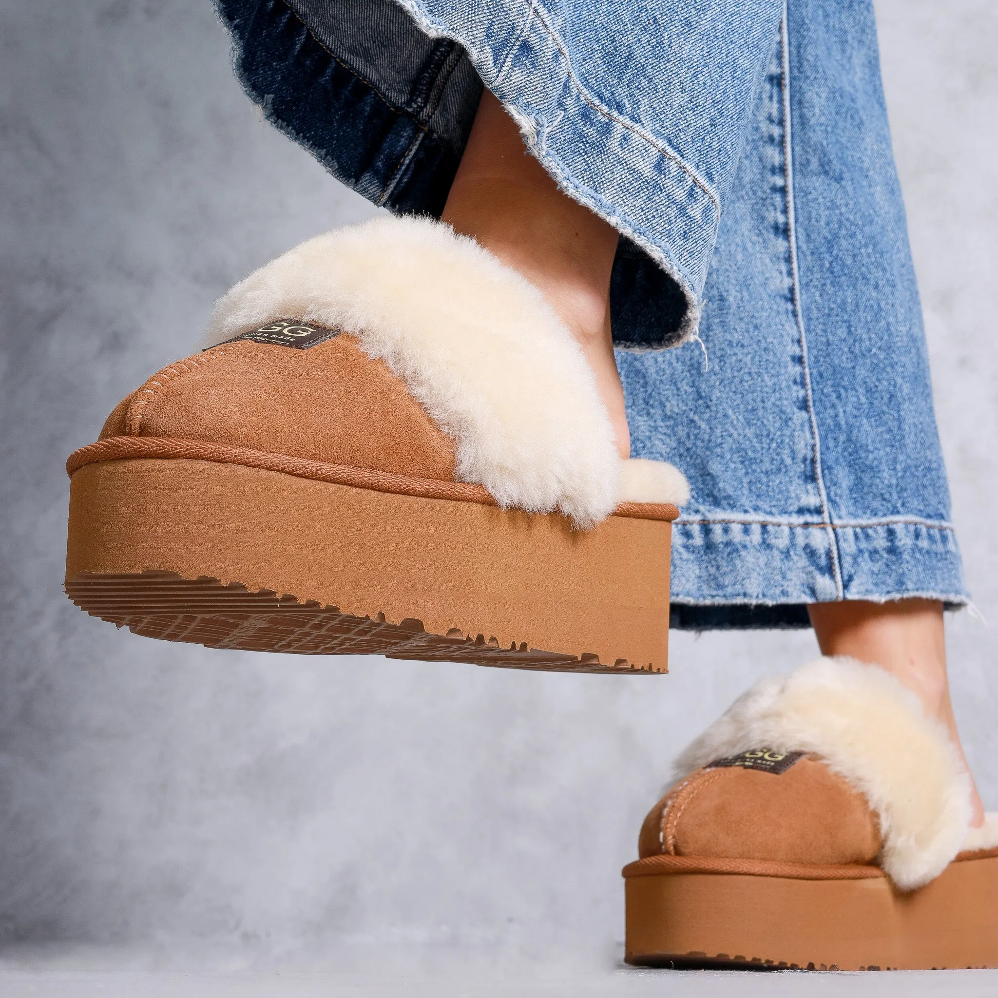 Women's Platform Designer Slipper Natural