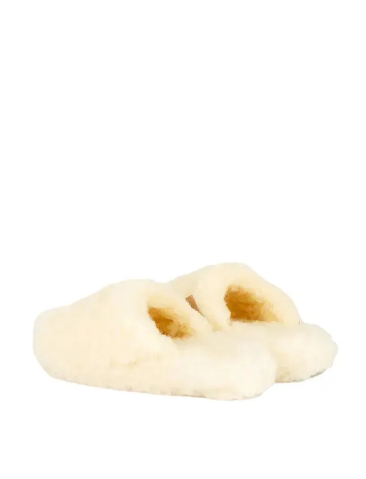 Yoko Wool Womens Basic Wool Slippers Natural